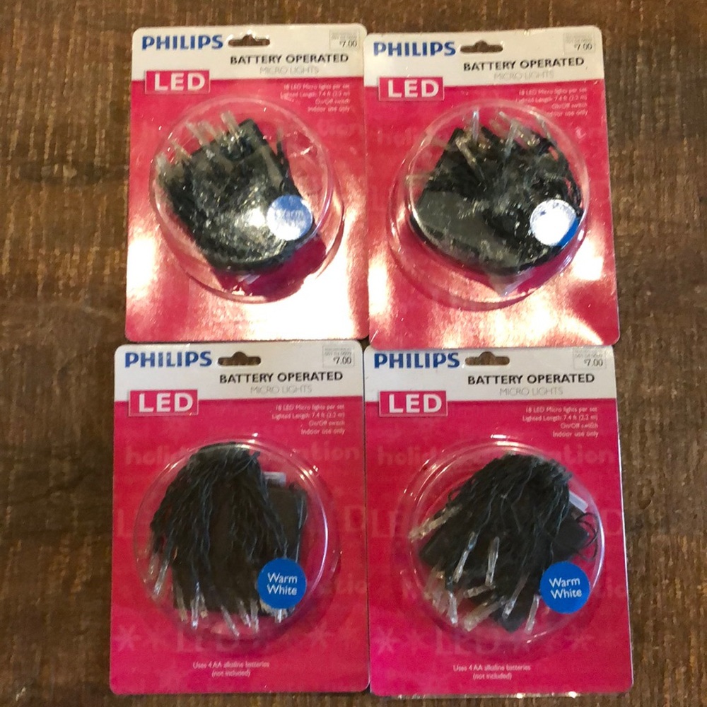Philips battery string lights.  Warm white